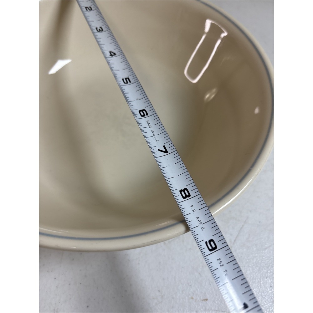 Corelle BLUE LILY Vegetable Serving Bowl 8.5" Single Blue Line Sandstone Beige - Picture 3 of 5